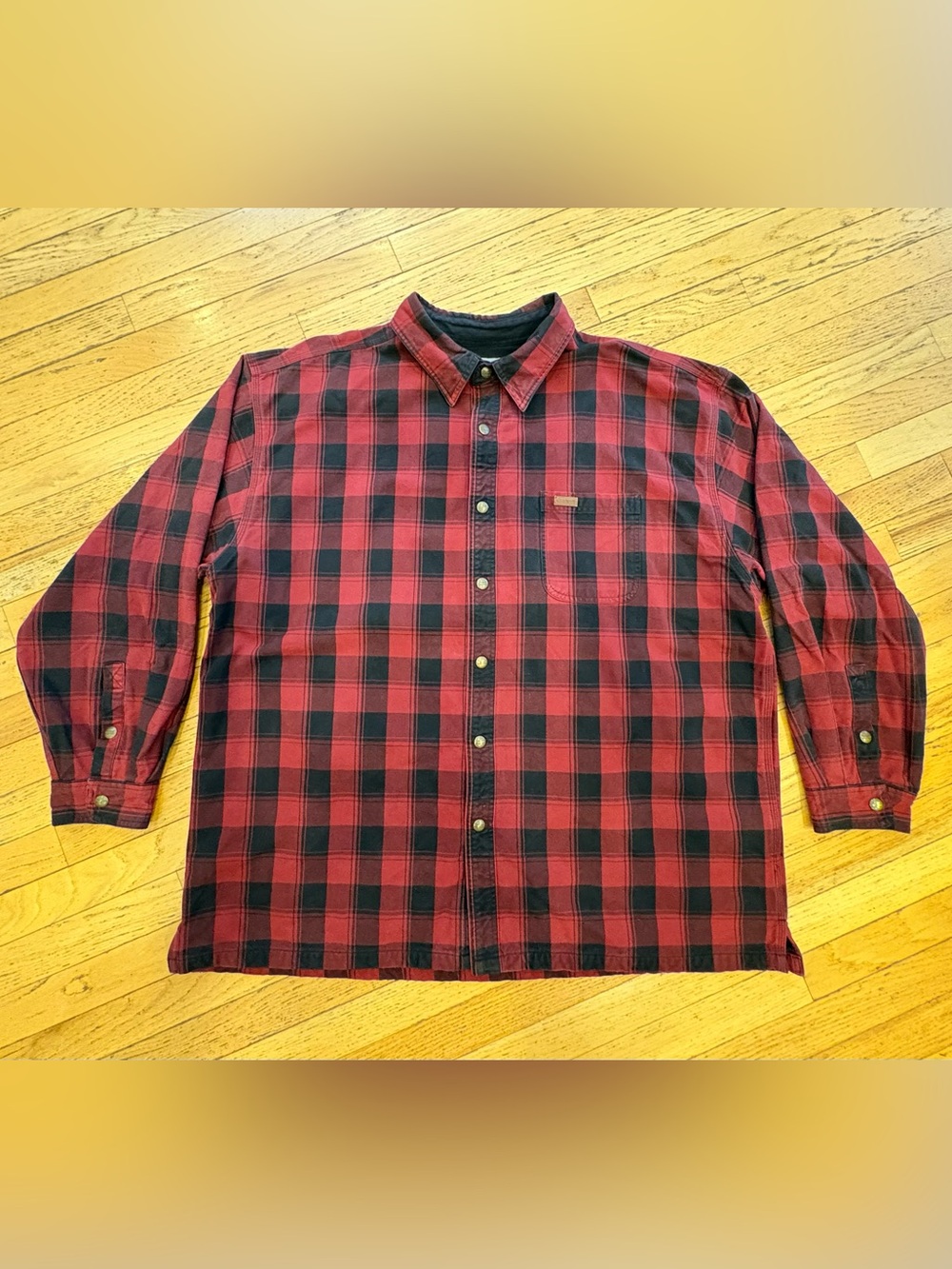 Carhartt Red and Black Plaid Button-Down Shirt Jacket
